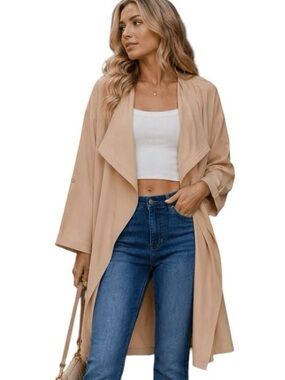 530:  WHITE BIRCH NEW CARDIGAN JACKET KHAKI (GC)